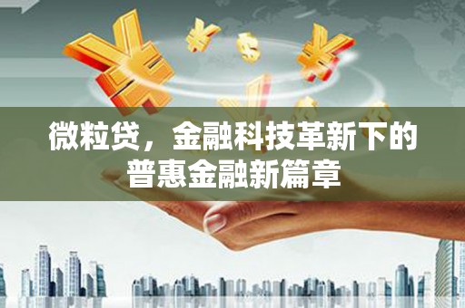 泗阳微粒贷，金融科技革新下的普惠金融新篇章