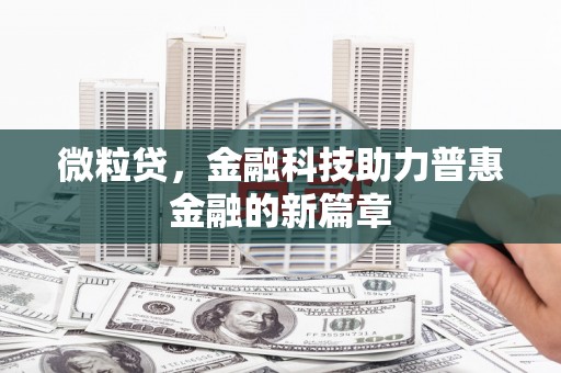 泗阳微粒贷，金融科技助力普惠金融的新篇章