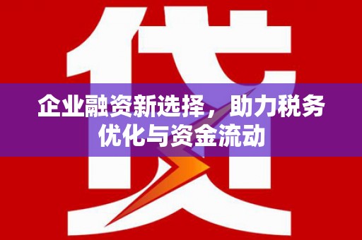 泗阳企业融资新选择，助力税务优化与资金流动