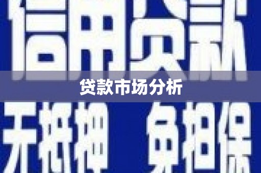 泗阳贷款市场分析