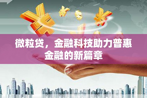 泗阳微粒贷，金融科技助力普惠金融的新篇章