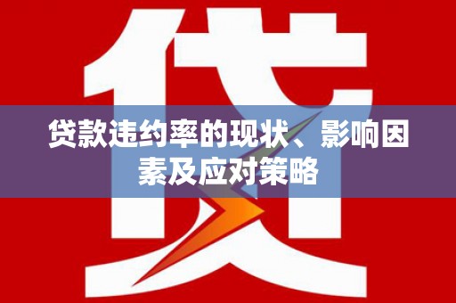 泗阳贷款违约率的现状、影响因素及应对策略
