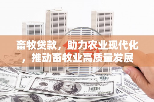 泗阳畜牧贷款，助力农业现代化，推动畜牧业高质量发展