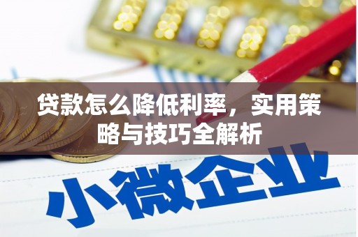 泗阳贷款怎么降低利率，实用策略与技巧全解析