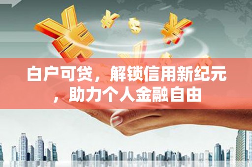 泗阳白户可贷，解锁信用新纪元，助力个人金融自由