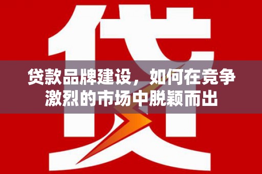 泗阳贷款品牌建设，如何在竞争激烈的市场中脱颖而出