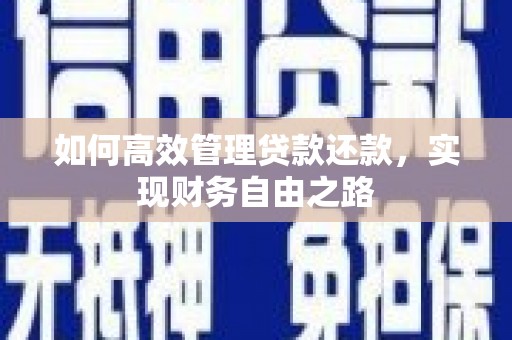 泗阳如何高效管理贷款还款，实现财务自由之路