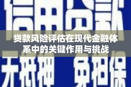 泗阳贷款风险评估在现代金融体系中的关键作用与挑战