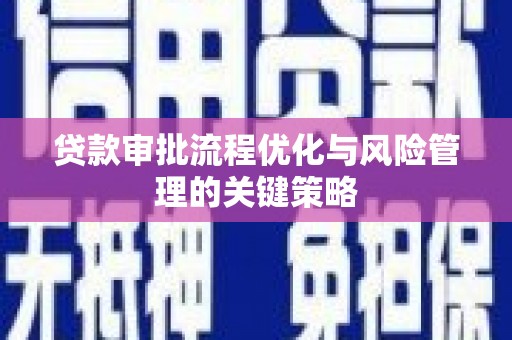 泗阳贷款审批流程优化与风险管理的关键策略