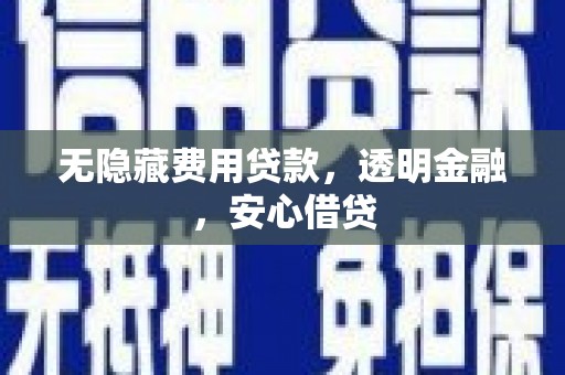 泗阳无隐藏费用贷款，透明金融，安心借贷