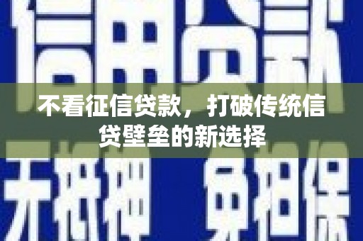 泗阳不看征信贷款，打破传统信贷壁垒的新选择