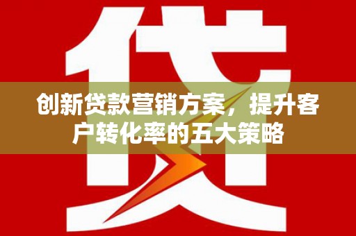 泗阳创新贷款营销方案，提升客户转化率的五大策略