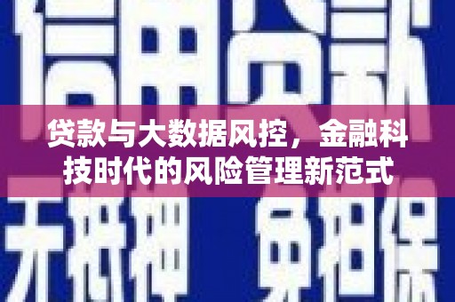 泗阳贷款与大数据风控，金融科技时代的风险管理新范式
