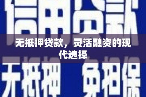 泗阳无抵押贷款，灵活融资的现代选择