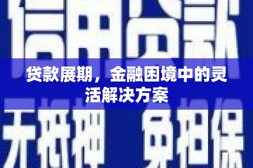 泗阳贷款展期，金融困境中的灵活解决方案