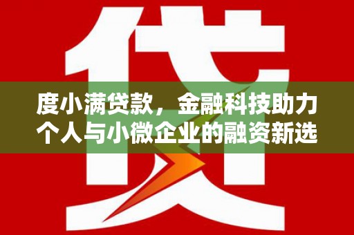 泗阳度小满贷款，金融科技助力个人与小微企业的融资新选择