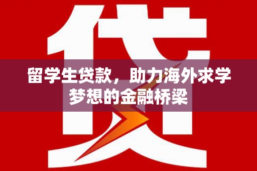 泗阳留学生贷款，助力海外求学梦想的金融桥梁