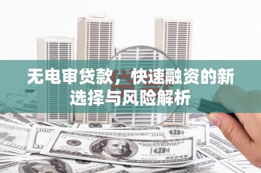 泗阳无电审贷款，快速融资的新选择与风险解析