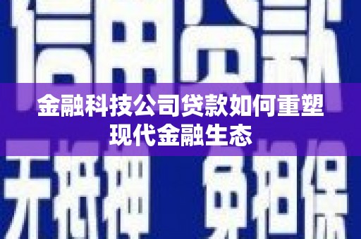 泗阳金融科技公司贷款如何重塑现代金融生态