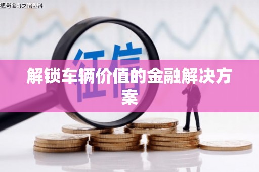 泗阳解锁车辆价值的金融解决方案
