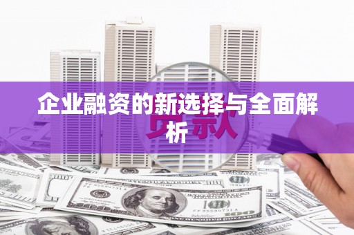 泗阳企业融资的新选择与全面解析