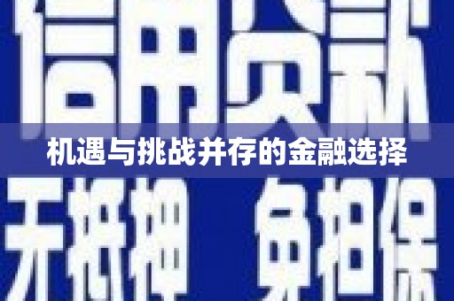 泗阳机遇与挑战并存的金融选择